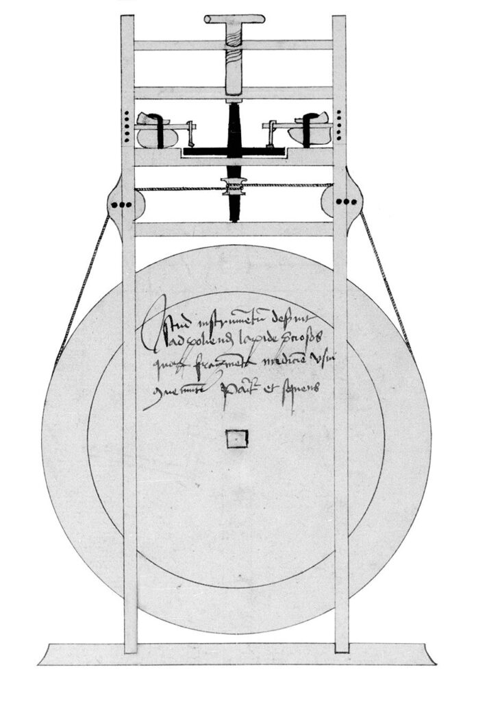 Scaif, 1439.  It lead, tin, and copper polishiing disks