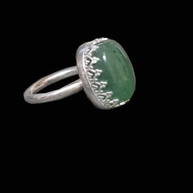 Adventurine Ring With Gallery Wire