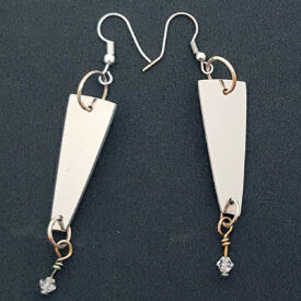 CD earrings with Swarovski crystal drops